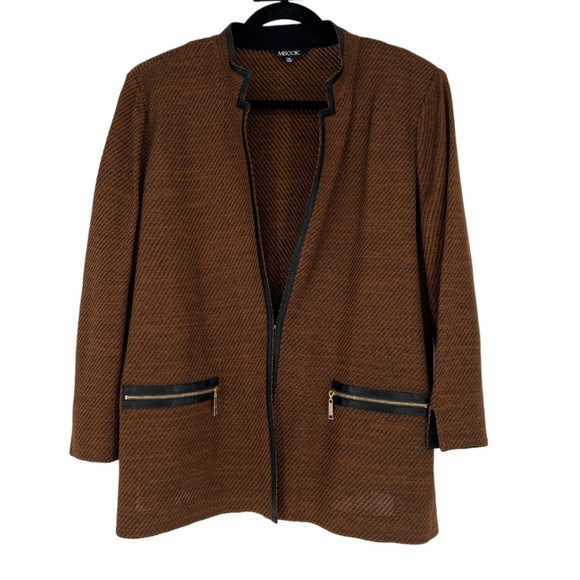 Misook Knit Brown Blazer Size PXL - Picture 2 of 11